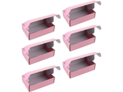 Conjunto De 6 Caixas De Papel Rosa Com Design Exclusivo