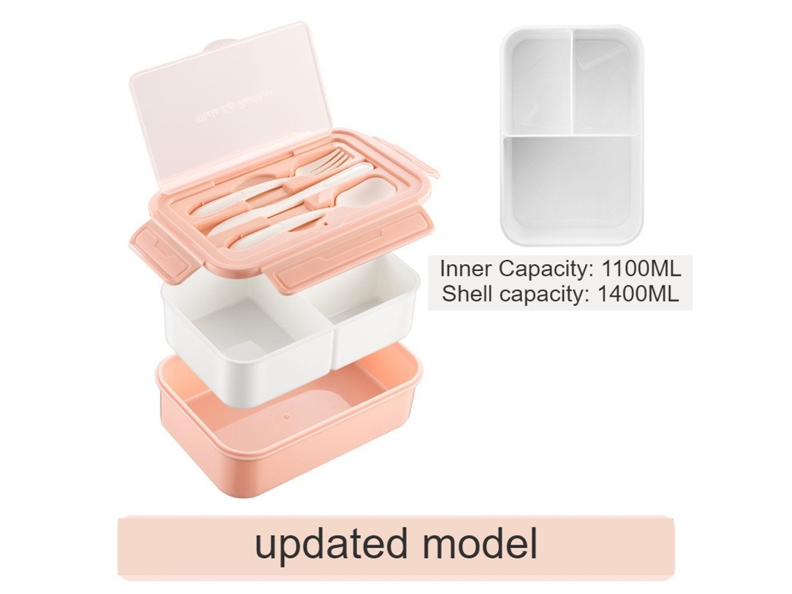 Lancheira Bento À Prova de Vazamentos para Adultos Rosa-1100Ml LUUCOZK
