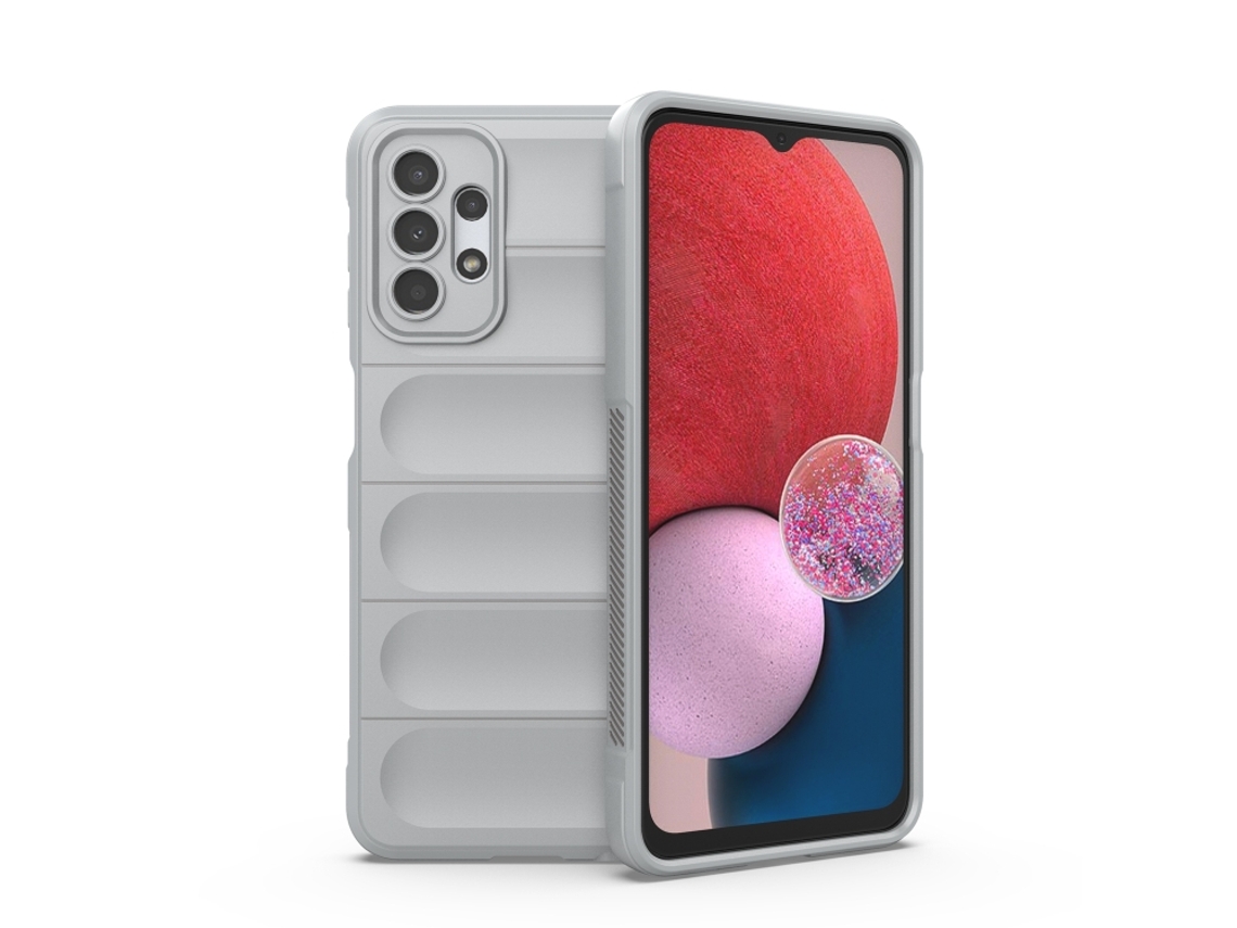 Capa Halinuia Para Samsung Galaxy A13 5g/4g Magic Shield Tpu Flanela Cinzento (proteção Integral, Interior Em Flanela)
