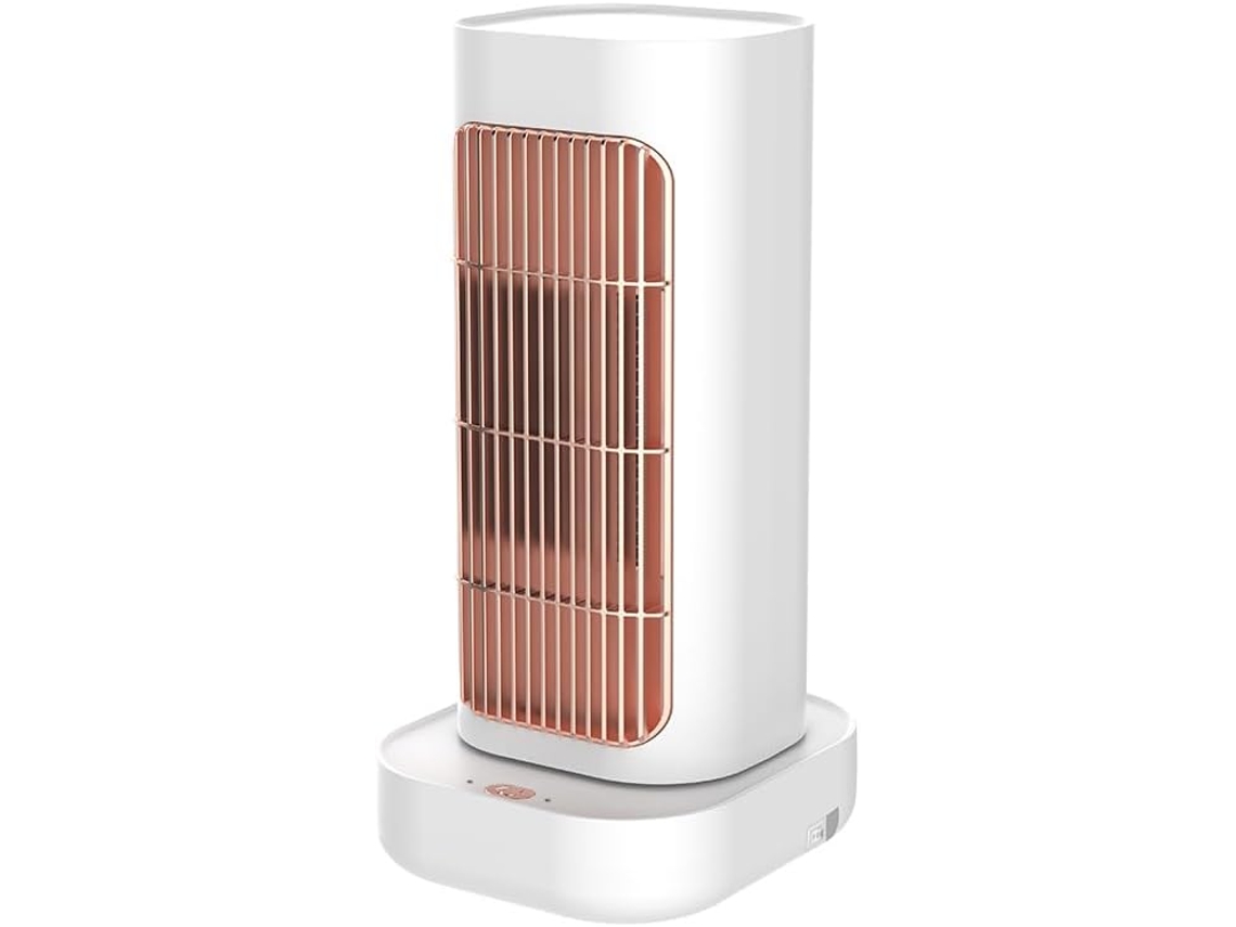 Aquecedor Vertical Oscilante Doméstico Quarto/mesa, Mini Ventilador Térmico Sfushos (branco1200w Oscilante)