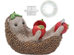 Dispensador de Fita Adesiva e Enfeite de Resina Formato Ouriço, Cortador Prático e Suporte Decorativo Divertido para