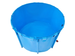 Tanque Succebuy De Lona Para Peixes 1700 L Tanque Acima Do Solo 150x150x100 Cm, Azul