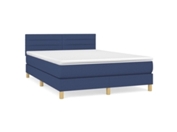 Box Spring Bed, Box Spring Beds Vidaxl Azul Tecido (140 X 200 Cm)