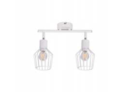 Focos Decorativos2 Luzes E14 Metal Candeeiro de Corredor Industrial Giratório 350 Candeeiro de Parede Branco NETTLIFE
