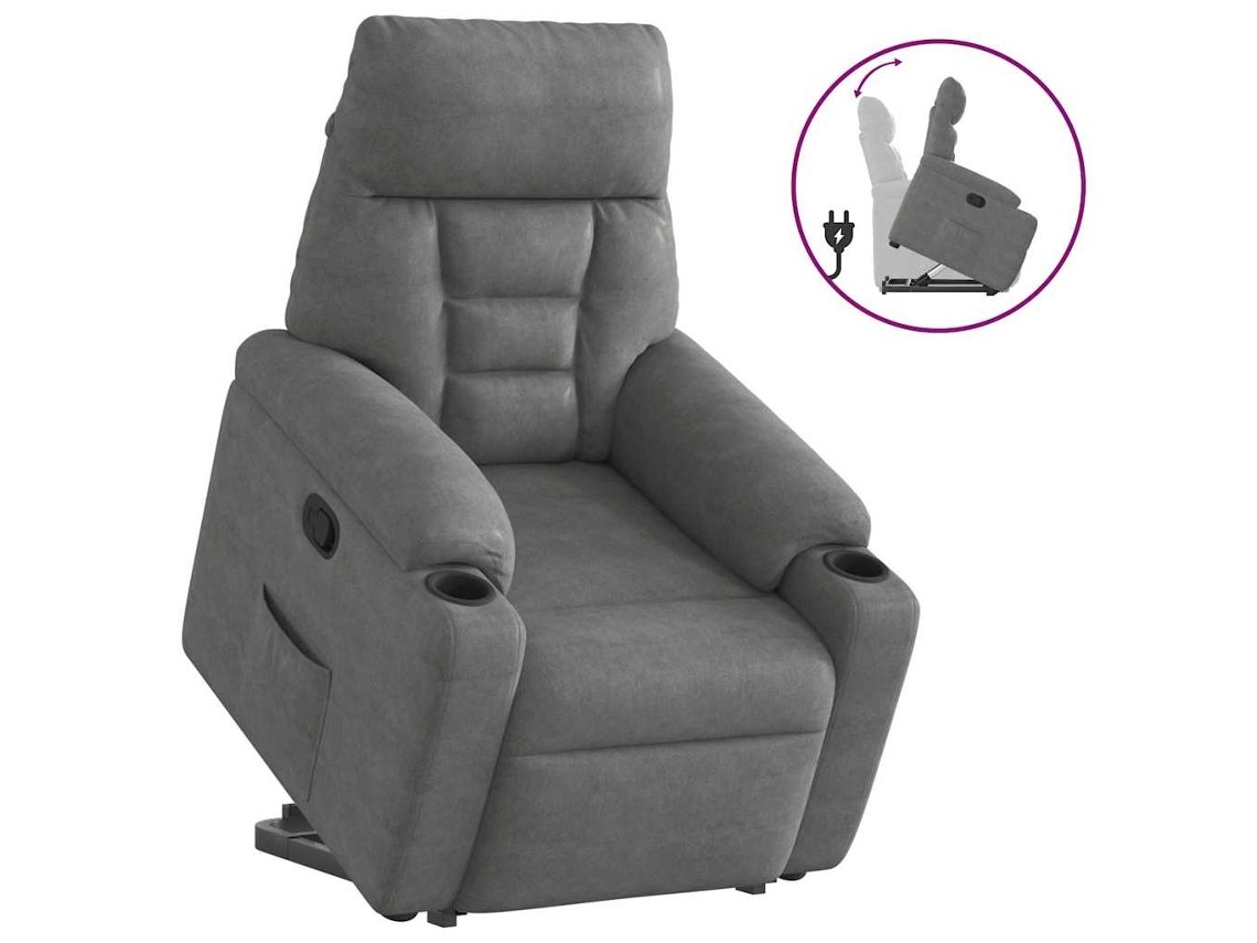 Stand Up Recliner Chair, Stand Up Recliner Chairs Vidaxl Cinzeto Microfibra