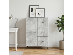 Vidaxl Buffet Cinzento Cimento 66 X 34,5 X 90 Cm Derivados De Madeira
