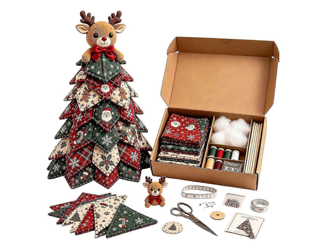Kit Diy Árvore De Natal Acolchoada Inacabada, Ornamentode Mesa De Férias De Tecido Artesanal — A