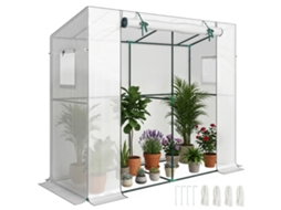 Mini Casinha De Jardim Encostada À Parede Com Porta De Enrolar E Janelas Teladas, Resistente Aos Raios Uv, Ideal Para Flores, Mudas E Plantas