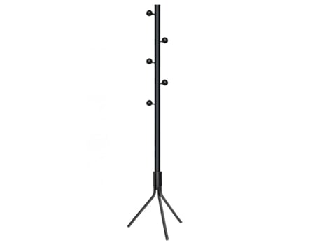 Cabide De Metal Preto Com 5 Ganchos Estilo 170 Cm KMT