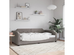 Vidaxl Sofá-cama 100x200 Cm Tecido Cinzento-acastanhado