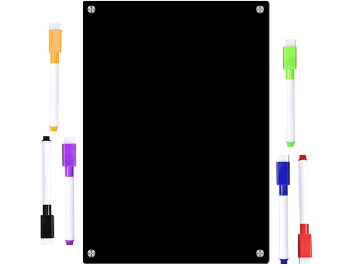 Tableau Blanc Effaçable À Sec Em Acrylique Noir Design Magnético, Fácil De Limpar, Para Organização De