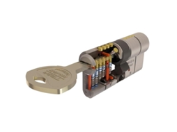 Cilindro tesa seguridad t70  30x40 latonado leva larga