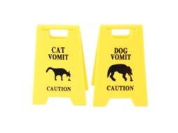2pcs Placas de Aviso de Vômito de Gato Cão LAXISCREED