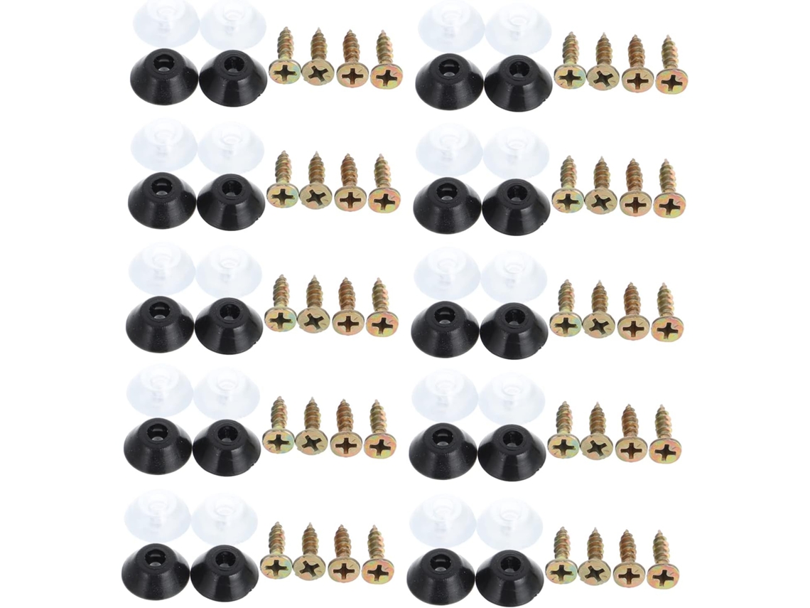 Holibanna Conjunto De 100 Protetores Pés Para Móveis Com Parafusos, 15mm, Em Borracha Macia, Para Cadeiras E Mesas
