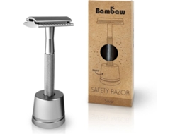 Lâminas de Barbear BAMBAW Aço Inoxidável Prata Com Suporte (1 Unidade)