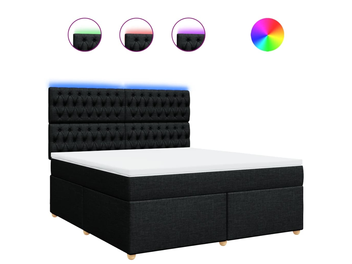 Box Spring Bed, Box Spring Beds Vidaxl Preto Tecido (180 X 200 Cm)