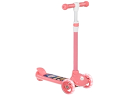 Trotinete para Crianças Trotinete com 3 Rodas Led Altura Ajustável Carga 25 Kg 52x29x63 76 Cm Rosa LAMAISON