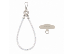 Cordão Para Telemóvell Com Cristais E Gancho Metálico Skyhe Szsjgs007 Branco Cristal