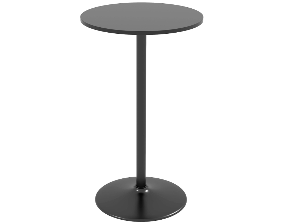 Mesa Redonda Preta Para Bar E Cozinha,ø60x102 Cm,perfeita Para Espaços Pequenos E Decoração Moderna