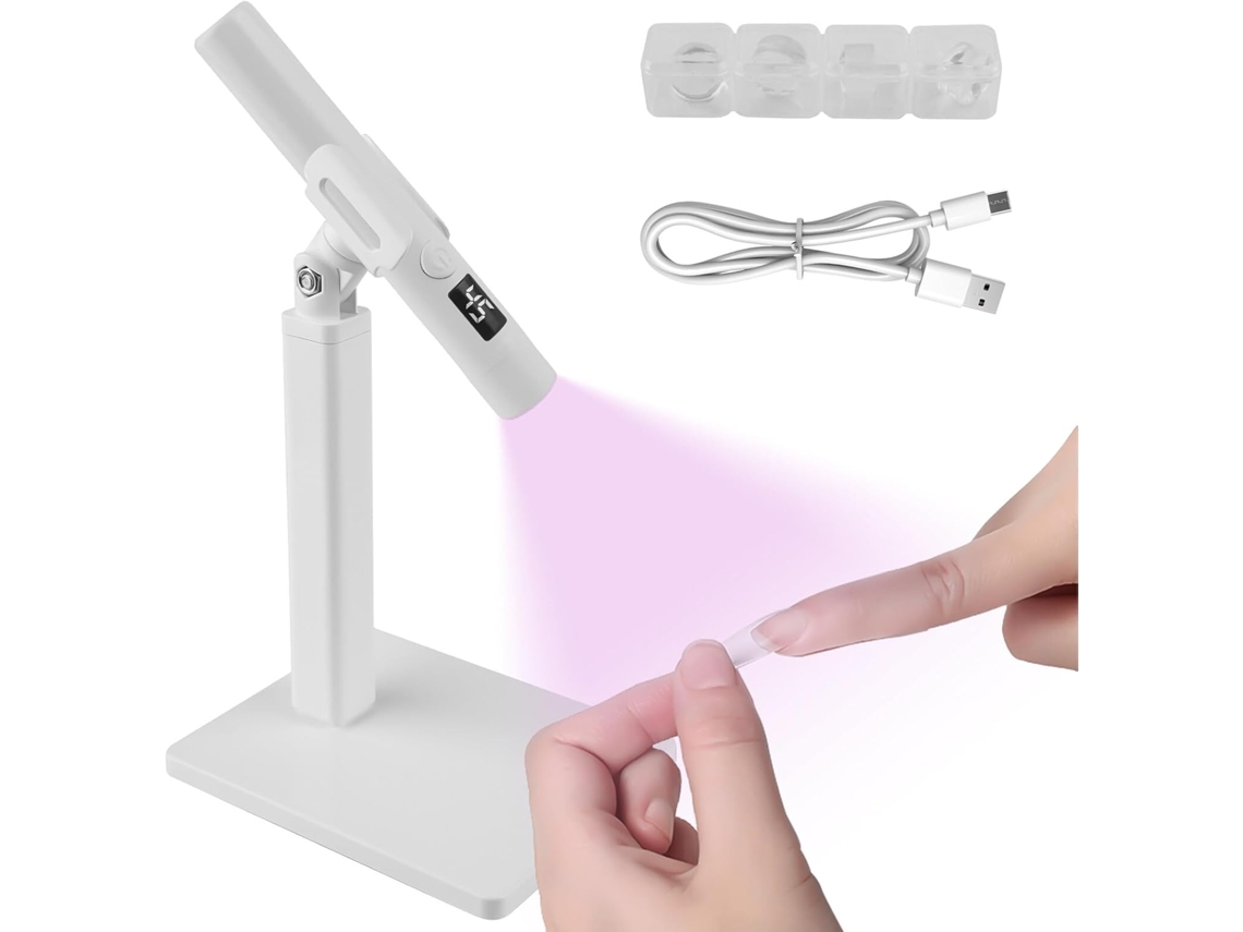 Mini Lâmpada Uv Para Unhas De Gel: Lâmpada Uv Com Suporte, Lâmpada Uv De 3w Para Unhas, Função De Carregamento Usb
