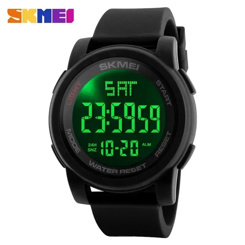 Relógio Digital Multifuncional , Relógio Esportivo, Despertador Masculino, Resistente À Água Até 5 Bar. MDUG (preto)