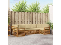 Vidaxl Conjunto De Sofás Para Exterior 7 Unid. Natural E Bege