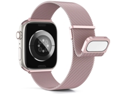Pulseira Milanese Loop Em Aço Inoxidável Com Fecho Magnético Duplo Para Apple Watch Series 11 10-ultra, Rosa, 38 40 41 42mm