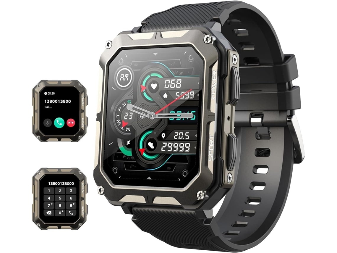 Smartwatch Para Homens Chamada Bluetooth / Assistente De Voz Ai Relógio Fitness 1 83 Com Monitor De Frequência Cardíaca Spo2 Pressão Yunzii