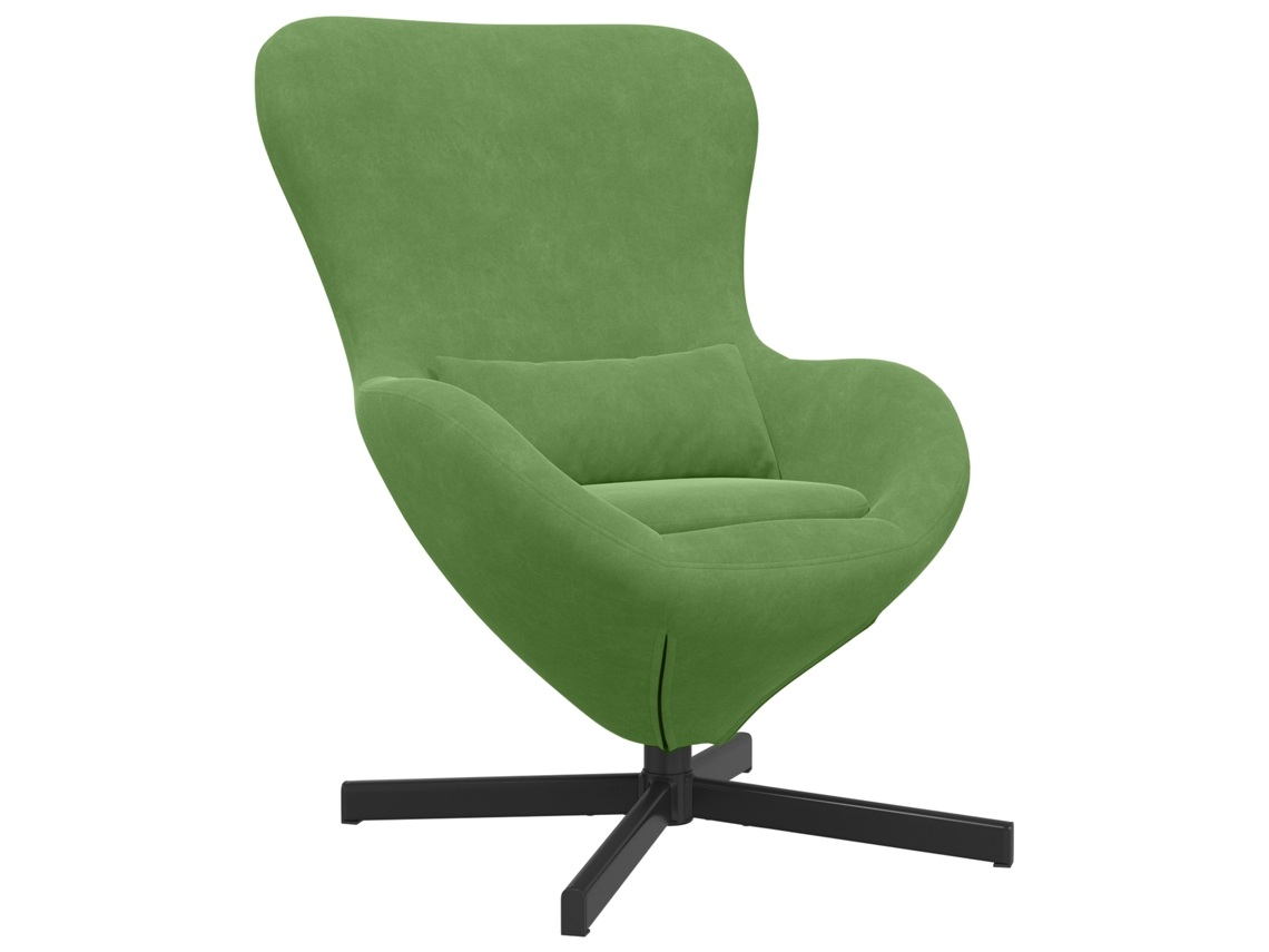 Conjunto 1 Cadeira Ovo Vidaxl Verde Veludo (63 X 73 X 90 Cm)