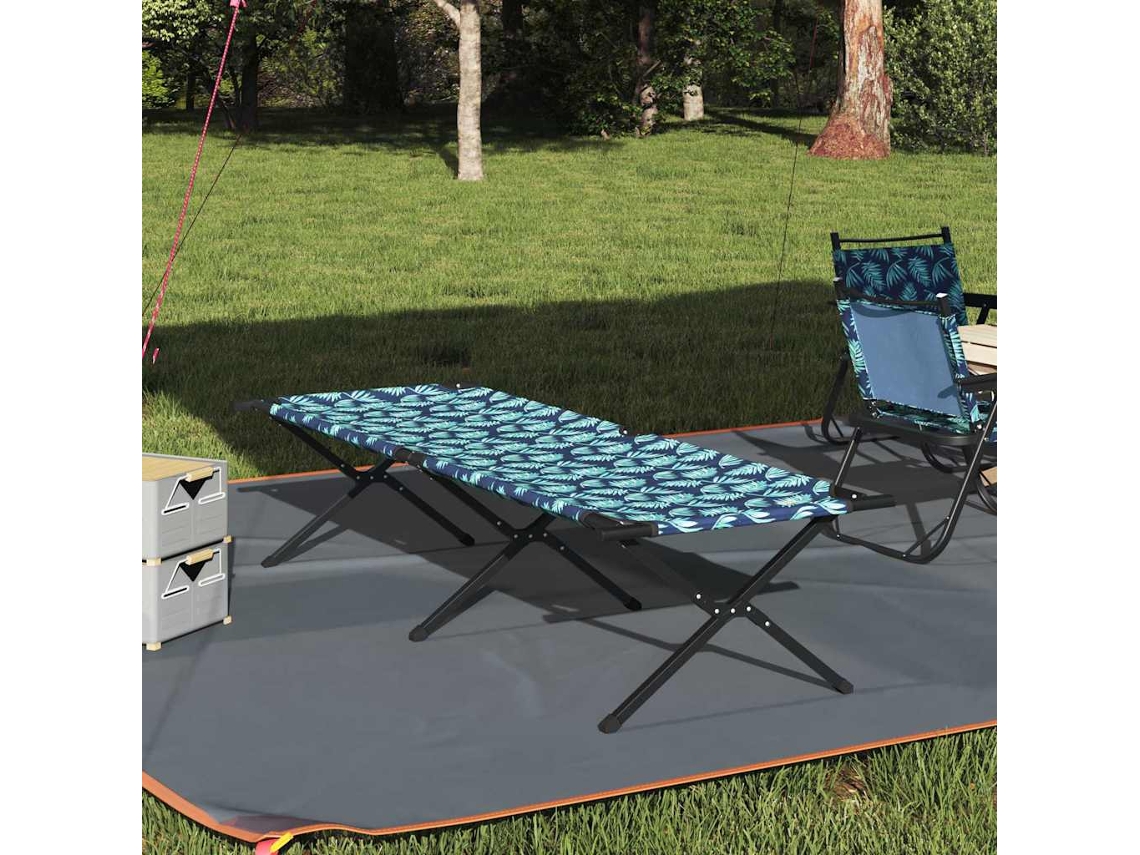 Vidaxl Cama De Camping Dobrável Folha Manual Floresta 210 X 80 X 46 Cm