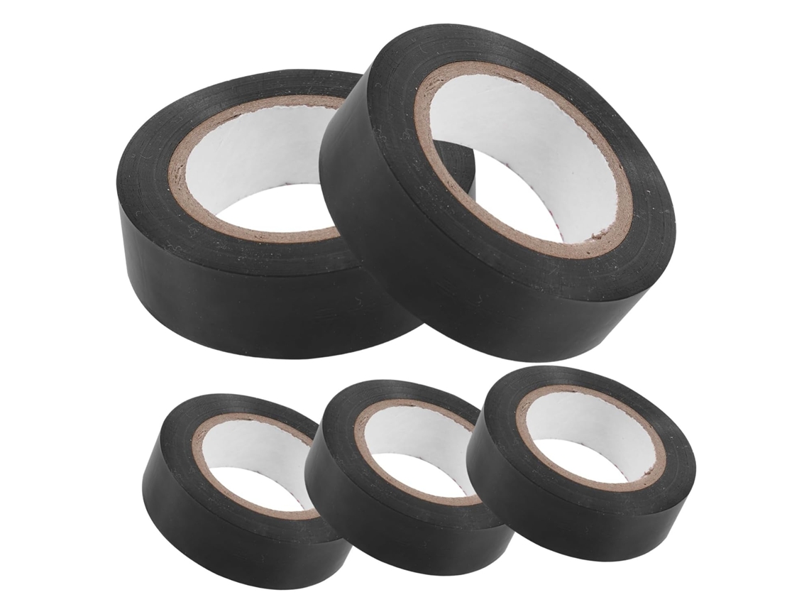 Fita Isolante Elétrica De Pvc Preta, Pacote Com 5 Unidades, 1, 8cm X 10m, Resistente Ao Calor Para Fios E Reparos