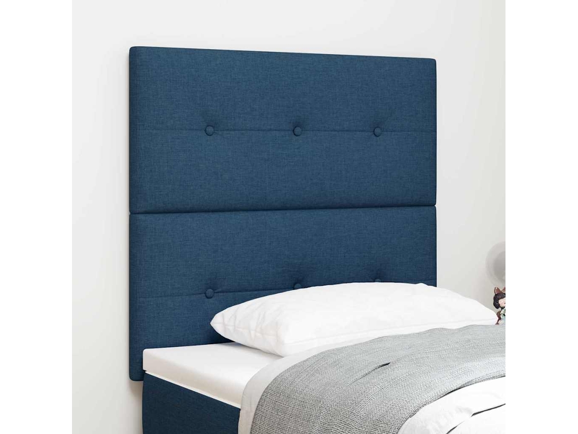 Vidaxl Cabeceira Ajustável Em Altura Com Cabeceira Azul 80 Cm Tecido