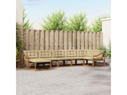 Vidaxl Conjunto De Sofás Para Exterior 7 Pcs Natural E Bege