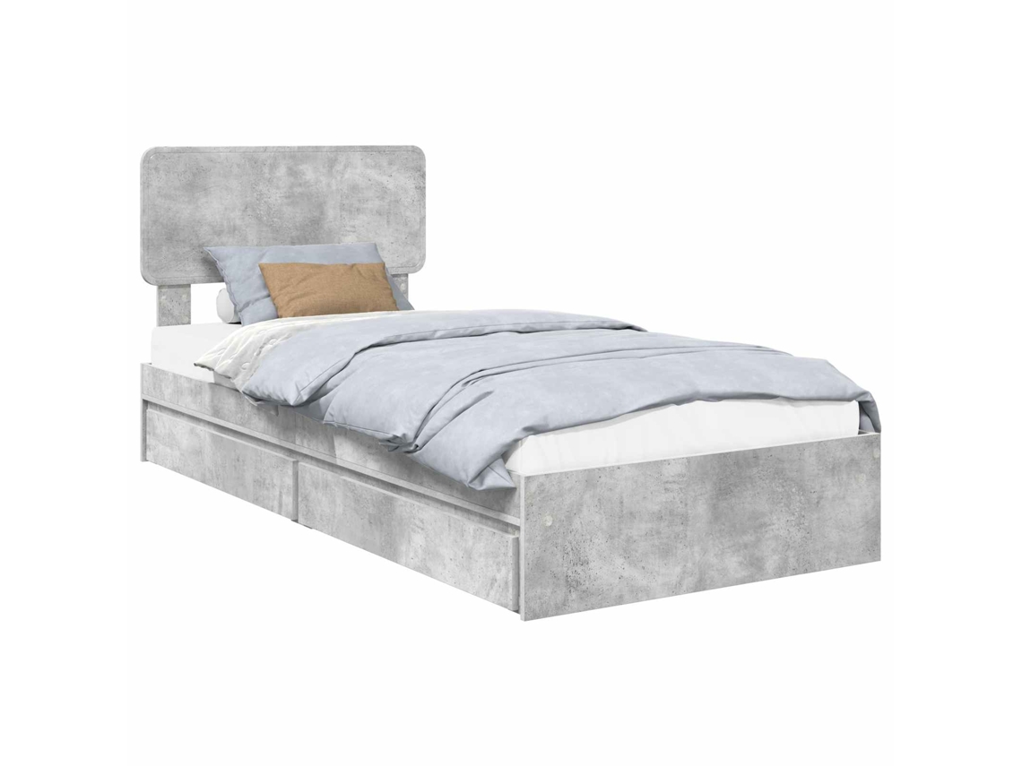 Cama com Armazenamento Cinzento 90x190 cm Madeira Processada MAISON EXCLUSIVE