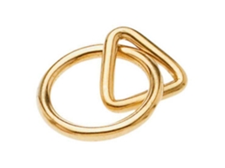 Anel Triângulo Dourado 25 X 40 Mmhispano Hipica