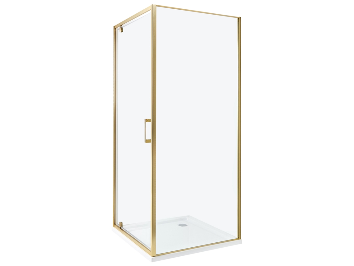Cabine De Duche Beliani Darli De Vidro De Segurança (temperado) Dourado 80x80x185