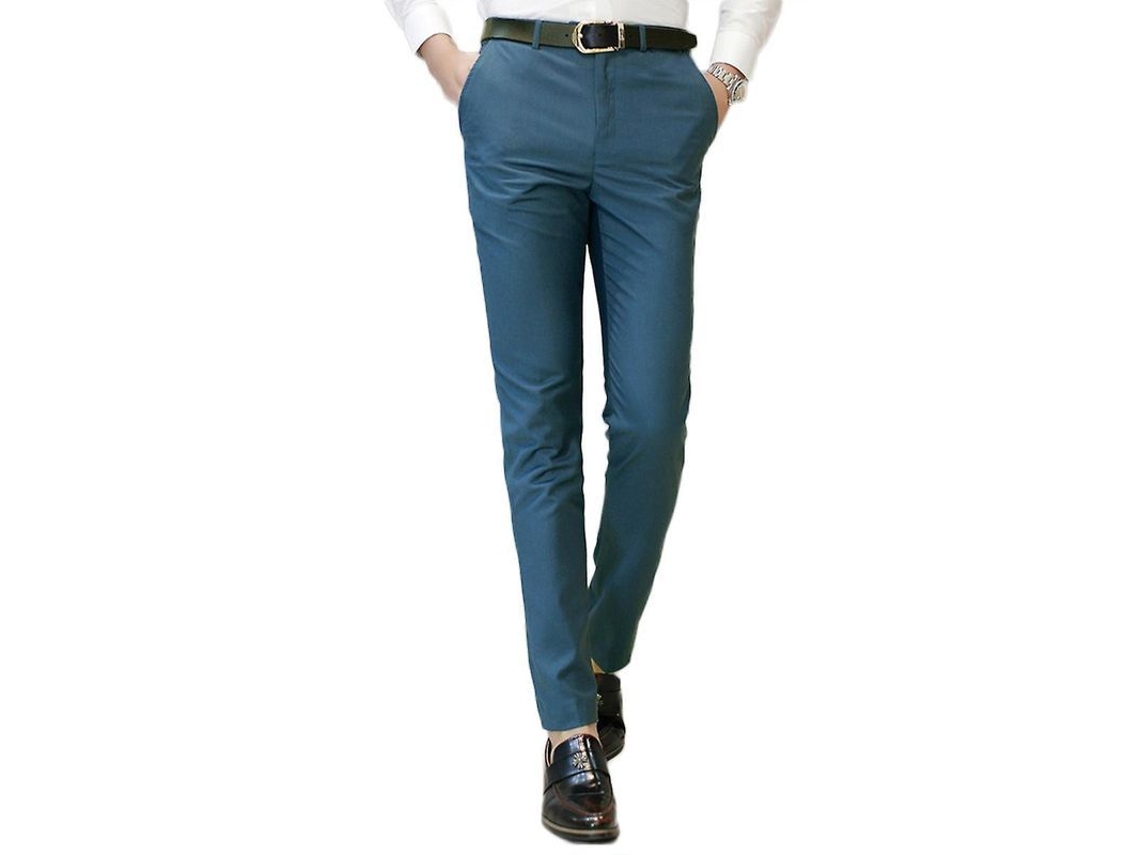 Pantalones De Traje Cloudstyle Para Hombre Ajuste Formal Pierna Recta Color Azul Marino S Azul Marino