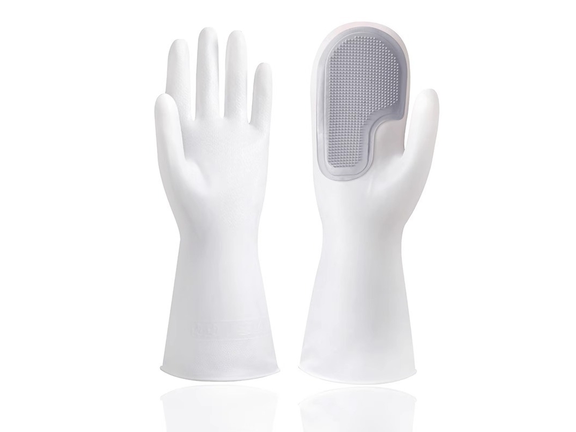 Escova De Limpeza Luvas De Lavar Louça Pvc Espessado Para Utensílios De Cozinha Ferramentas Domésticas Suprimentos Cinza Único*