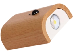 Luminária De Parede Madeira Recarregável 500mah Com Sensor Movimento.