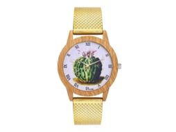Relógio de pulso unissex Zhoulianfa, estilo casual, analógico, quartzo, com pulseira dourada.