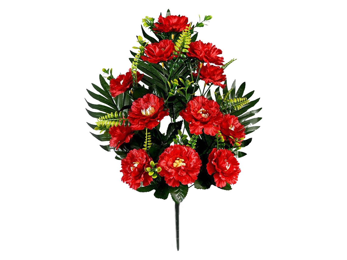 Flores de seda peônia vermelha, 12 cabeças, 56cm LAXISCREED