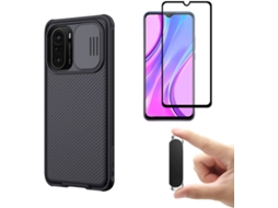 Kit Película Full Cover Xiaomi Poco F3 PHONESHIELD Camshield e Suporte Multifunção Preto