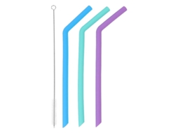 4 Unidades De Canudos De Silicone Com Escova De Limpeza Allinless