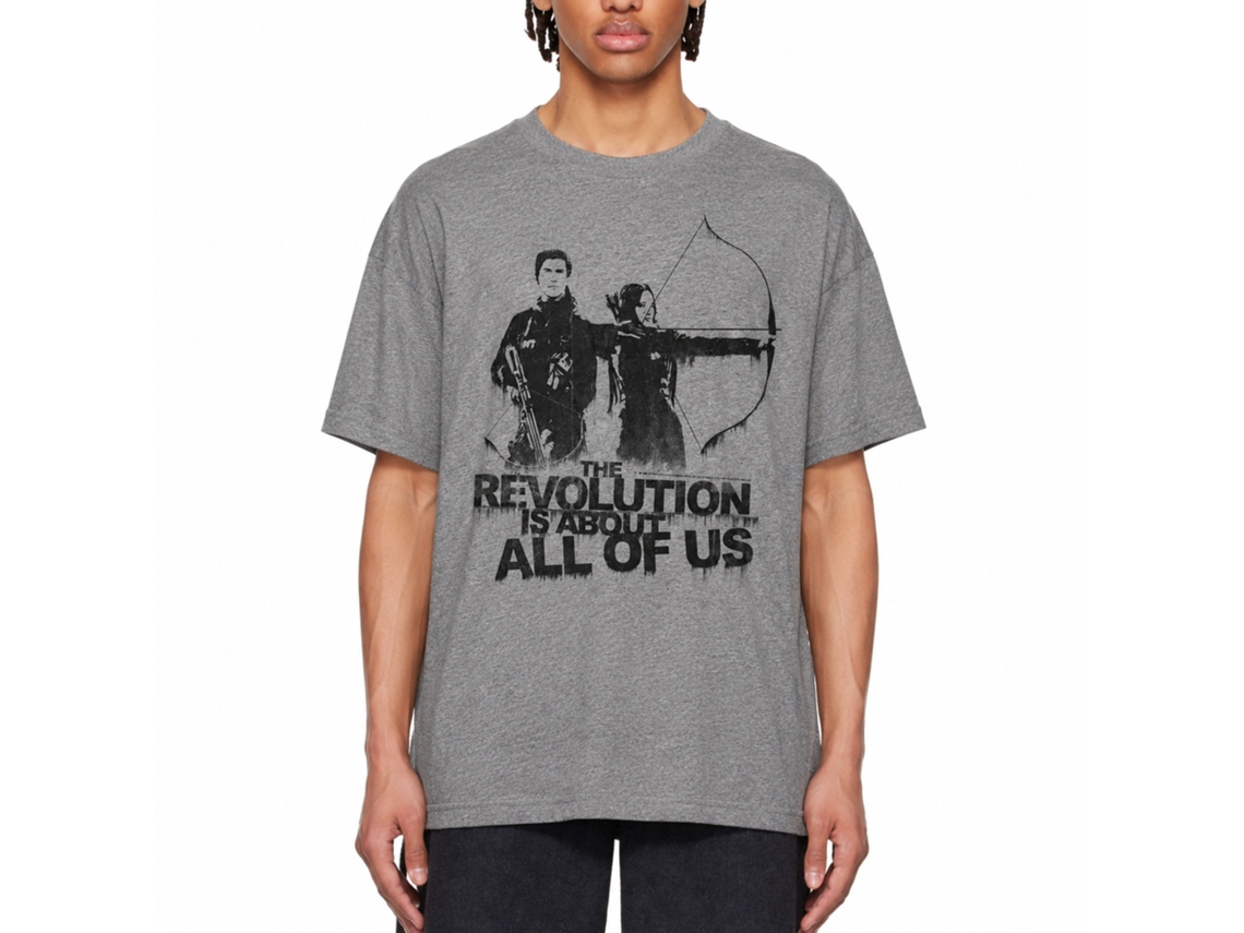 Rockinstone Hunger Games Movie About All Of Us Solid Graphite Adult T-shirt Size:xxxl