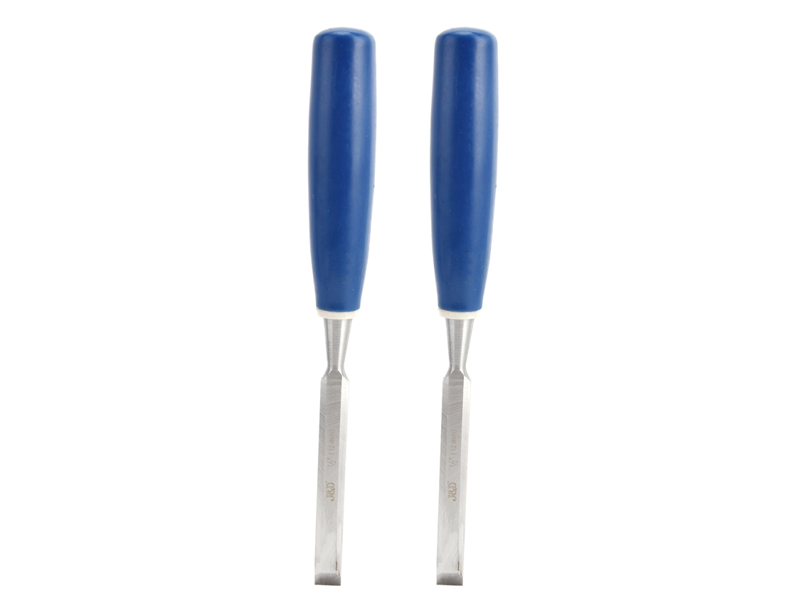 Conjunto 2 Brocas De Madeira Alta Dureza Com Cabo Azul Para Carpintaria 1/2in