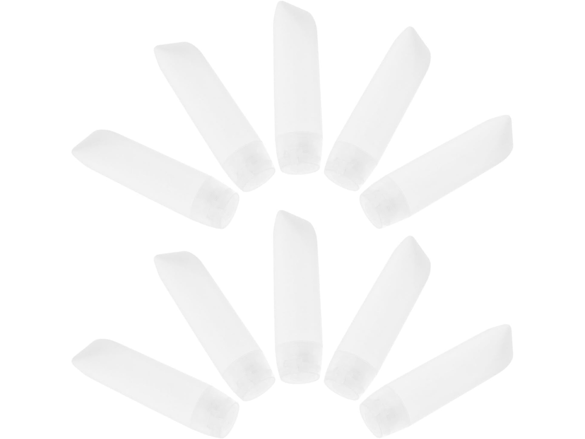 Conjunto De 10 Frascos Flexíveis Para Viagem, Tubos Transparentes Vazios E Recarregáveis, Projetados Para