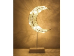 Rebe lâmpada de Mesa em Forma de Lua para Crianças, Lâmpada de Noite Led com Luz Branca Quente, Funciona com Pilhas, Decorativa para Quarto