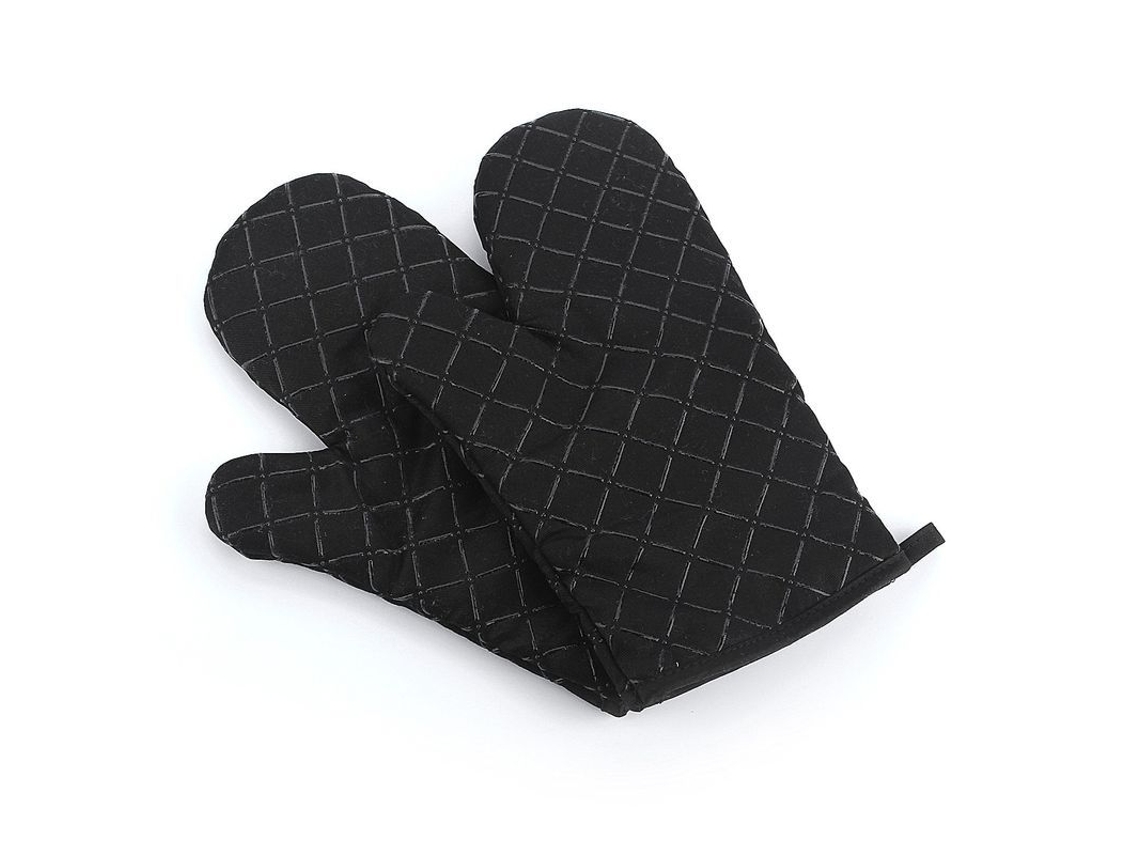 2026 luvas de Forno de Silicone Resistentes Ao Calor, Recheadas com Algodão Reciclado, Flexíveis e Antiaderentes para Cozinha, 1 Par Preto