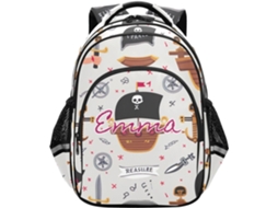 Mochila Personalizada De Capitão Pirata Para Meninos E Meninas, Infantil Resistente, 43 Cm (17