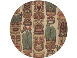 Almofada Quadrada Com Estampa Clássica Aloha Tiki E Tecido Elástico, Confortável, Macia E Versátil, Ideal Para Decoração